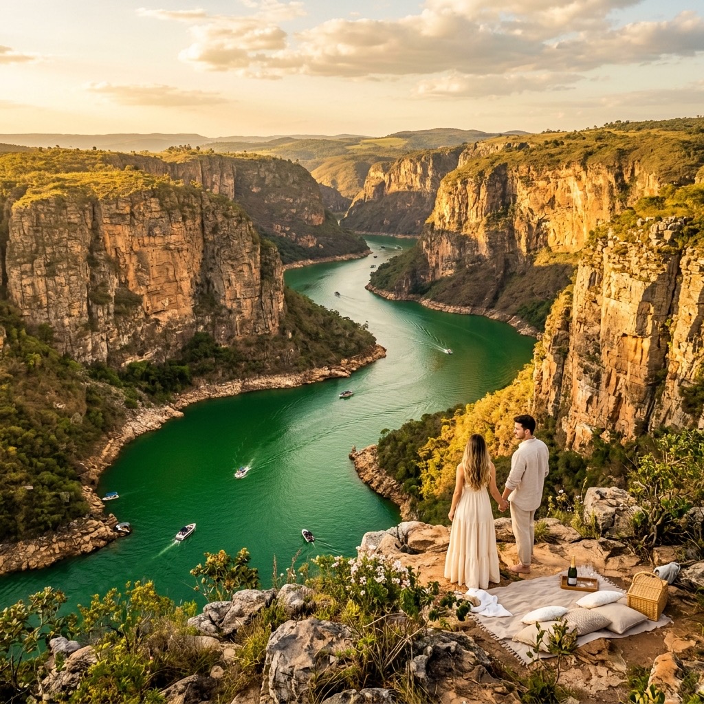 Paisagem de montanhas em Minas Gerais
